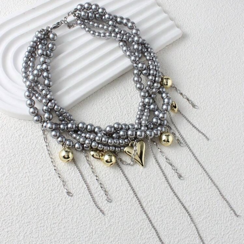 Elegant Silver and Gold Heart Necklace
